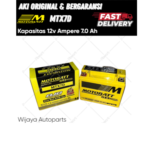 [Bergaransi] [Original Aki Kering] Aki Motor Honda Tiger 2000 Tiger Revo Mtx7d Resmi dari Motobatt