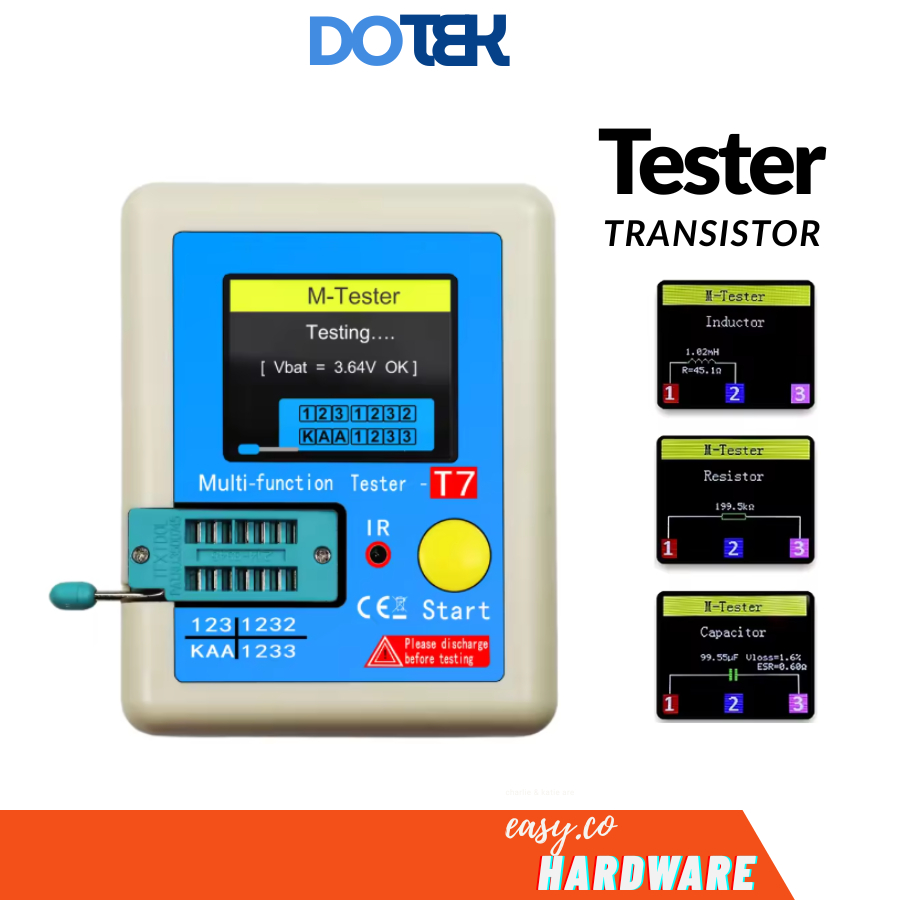 ESR Meter Tester Transistor Multifungsi Capacitance Resistance Diode Triode LCR-T7