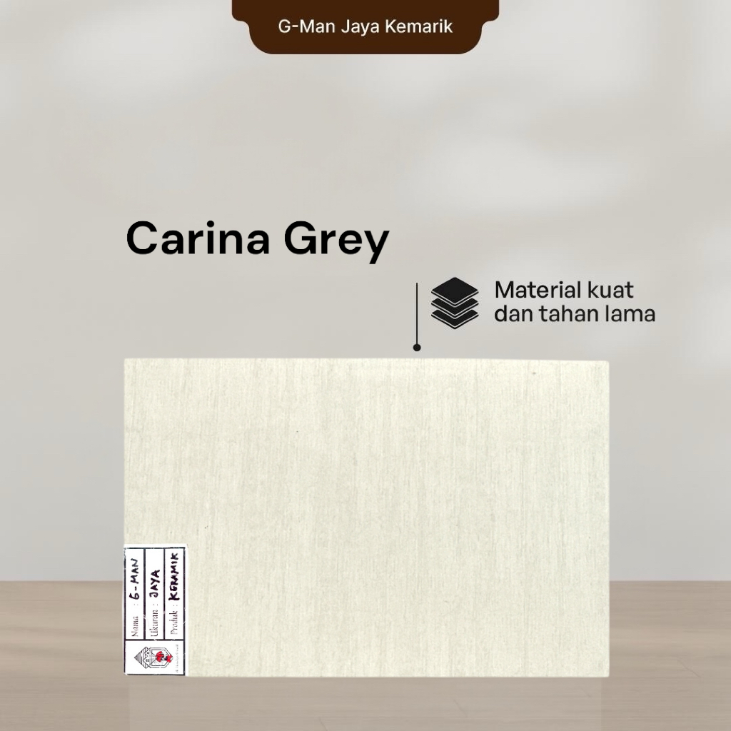 Keramik Dinding Dapur & Kamar Mandi 25x40 Carina Grey Keramik Mulia Ceramic Glossy Grade A Isi 10 pc