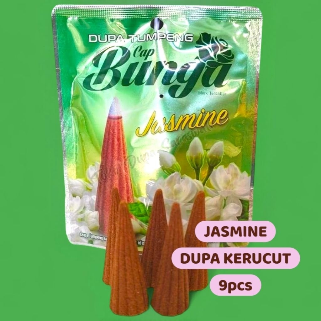 Hio Dupa Wangi Aromaterapi Kerucut Jasmine Ulir Cap Bunga isi 9 Cone