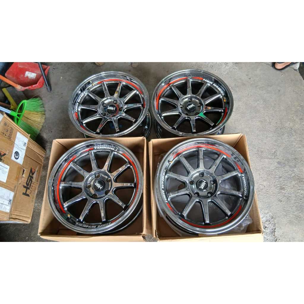 VELG BEKAS CELONG HSR TOBOALI RING 17 BAUT 5X114 ET22 BLACK CHROME SPEK INNOVA REBORN PELEK SEKEN LI