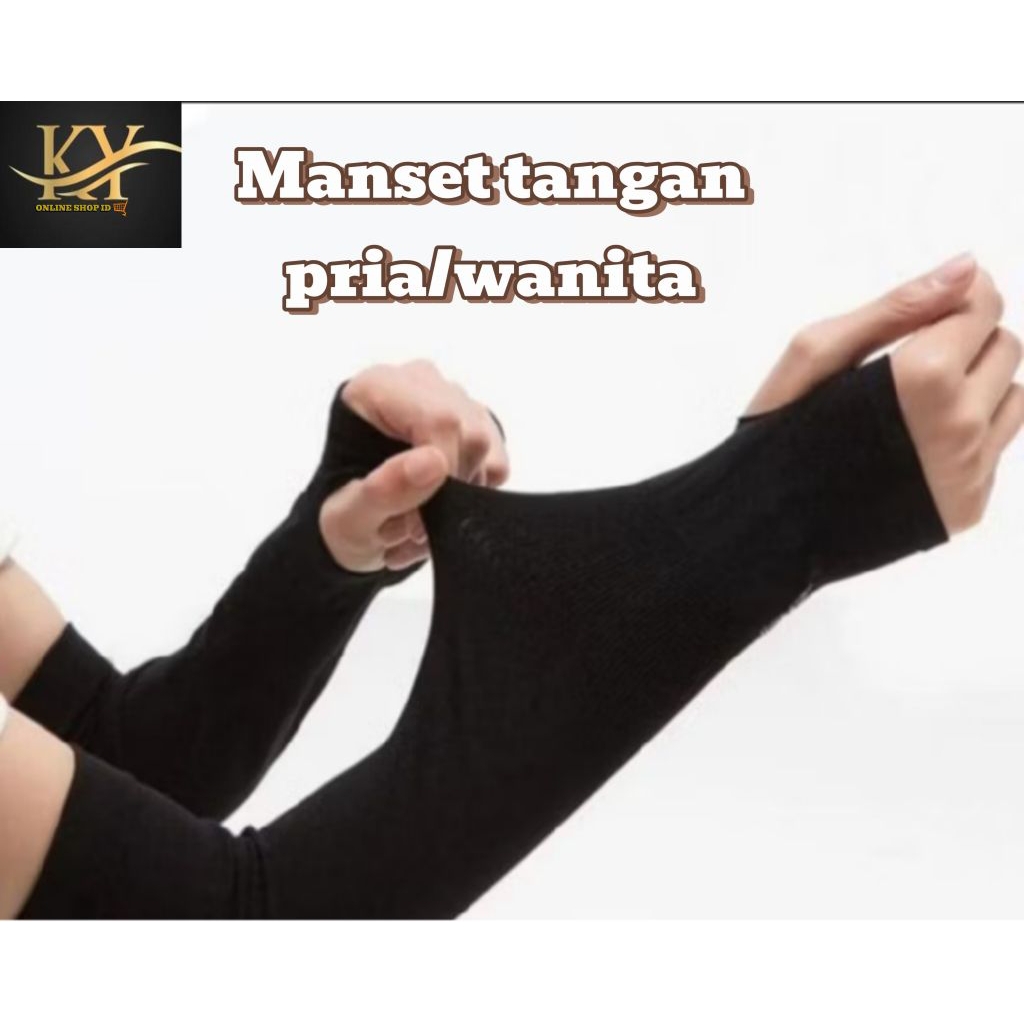 Manset Tangan | Manset Lengan panjang handsock  deker tangan jempol polos pria wanita muslimah premi