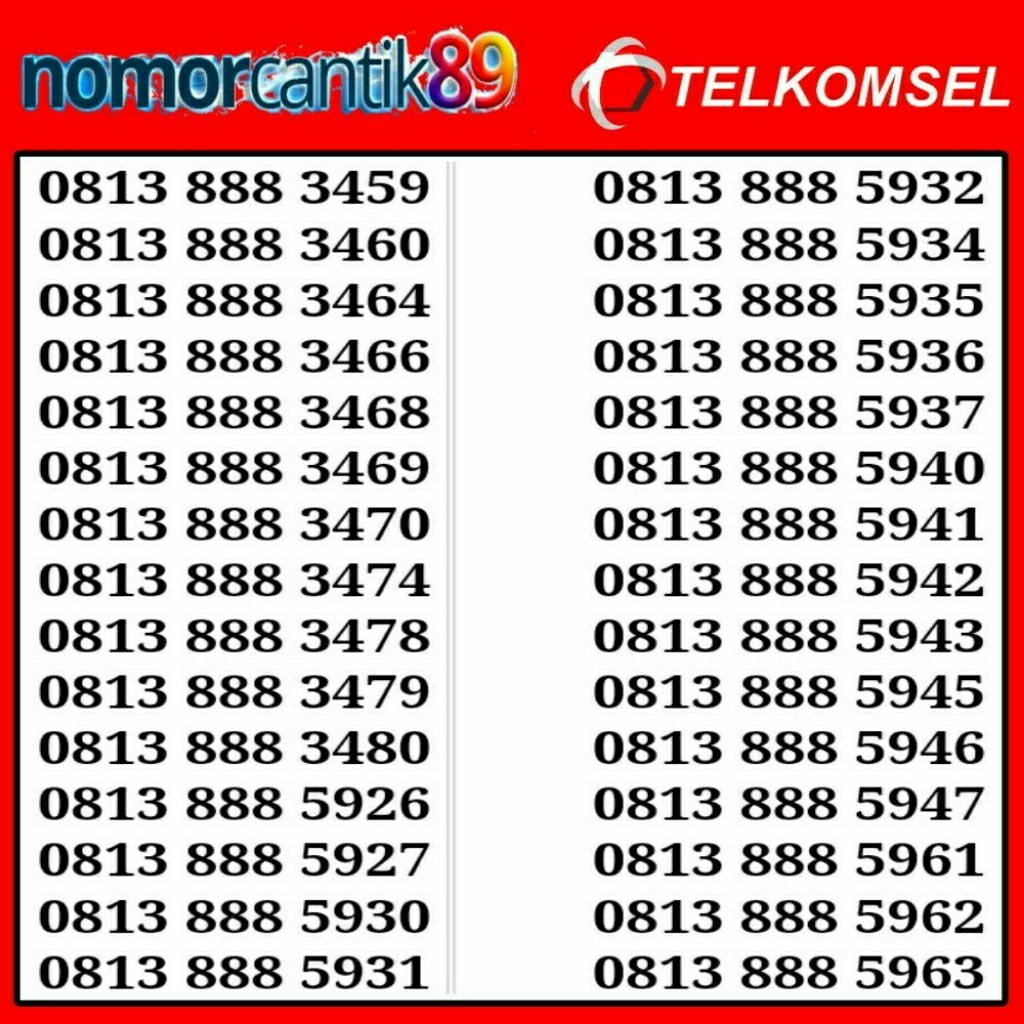 nomor cantik telkomsel simpati 11 digit triple 888 support 5G bonus 3 GB