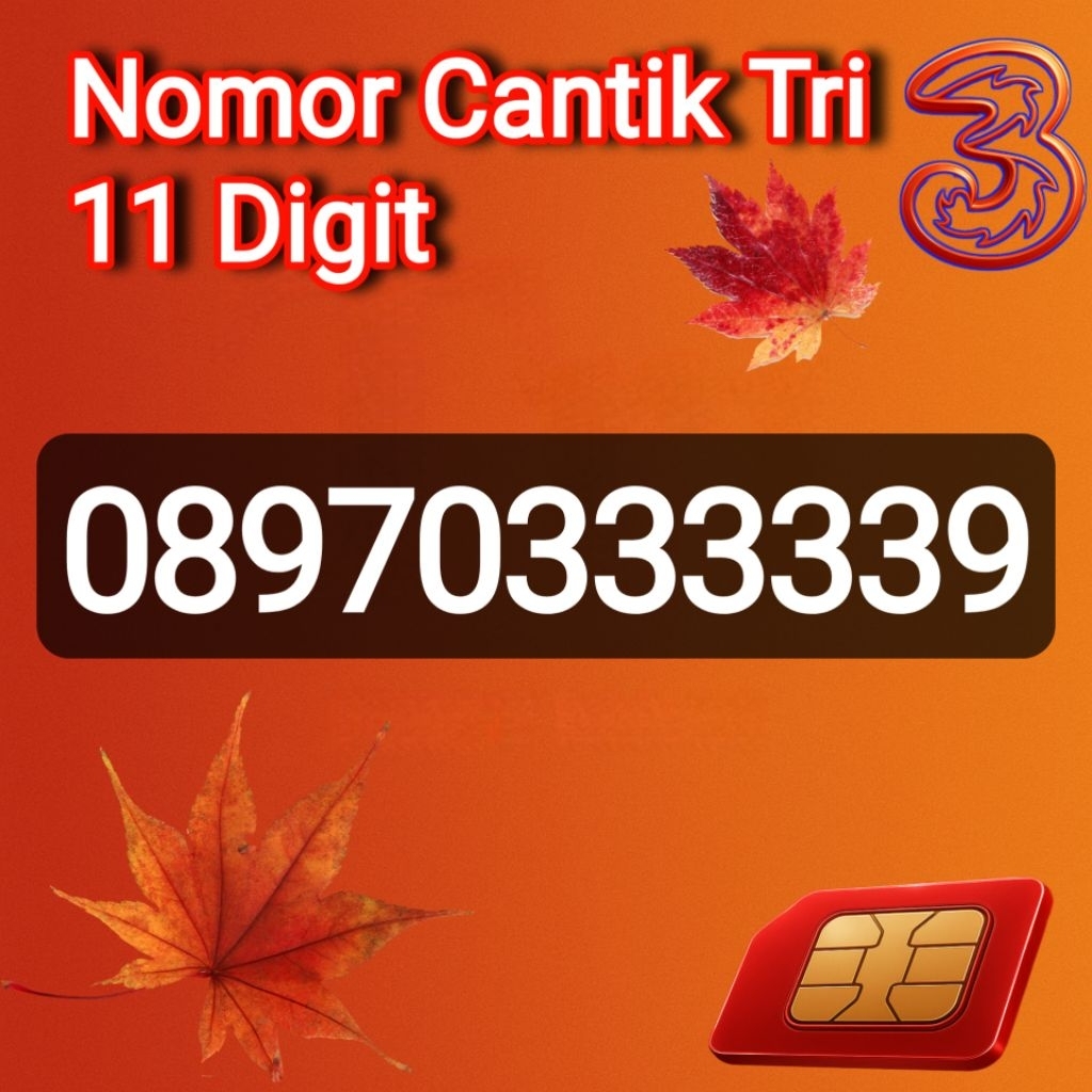 KARTU PERDANA NOMOR CANTIK TRI 11 DIGIT THREE 11 ANGKA