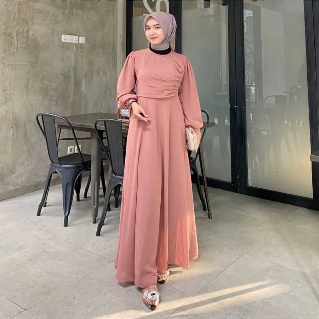 Hanna drees gamis kondangan elegan busana muslim