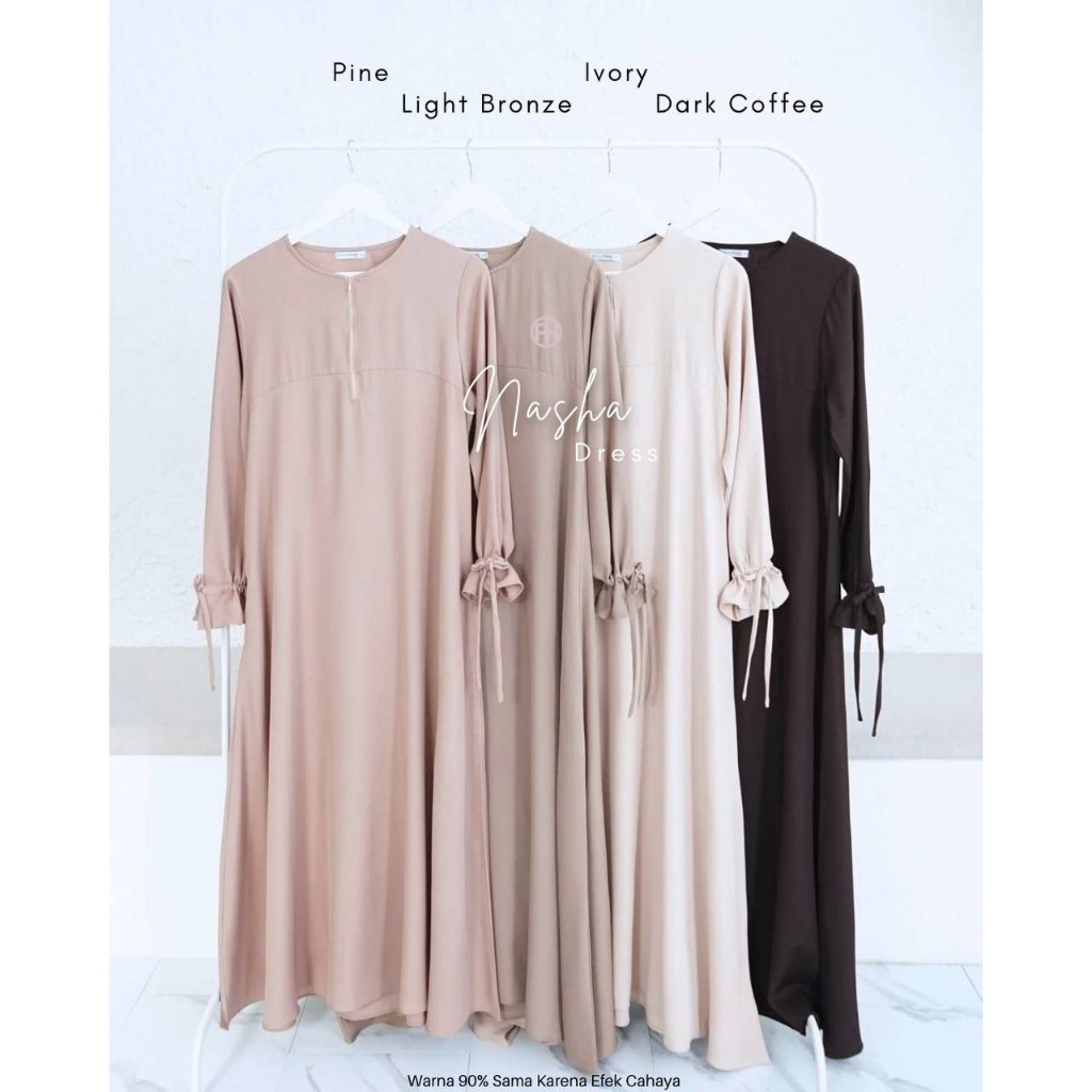 Baju gamis Pelangi Hijab (gamis saja) Nasha Dress wanita