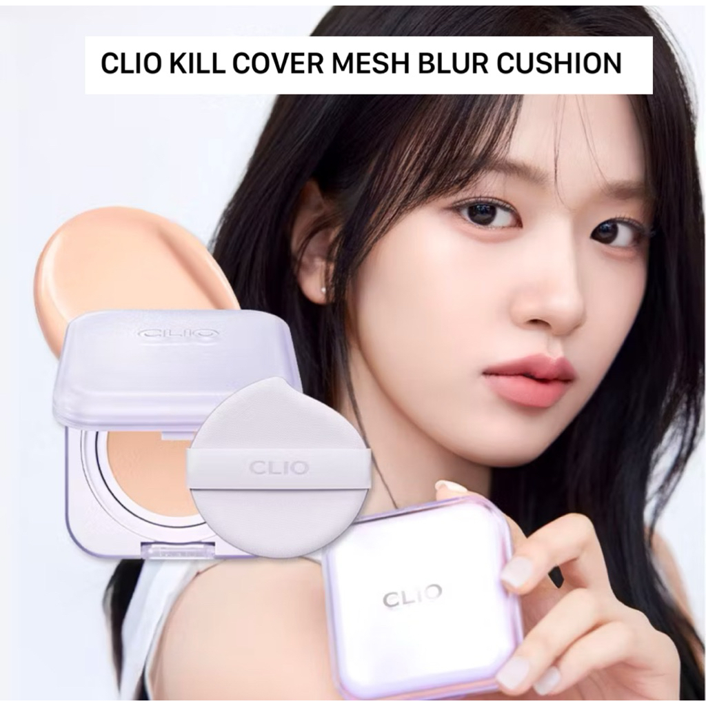 Clio Kill Cover Mesh Blur Cushion Set [15g + Refill 15g] – Smooth Poreless Matte Finish, Lightweight