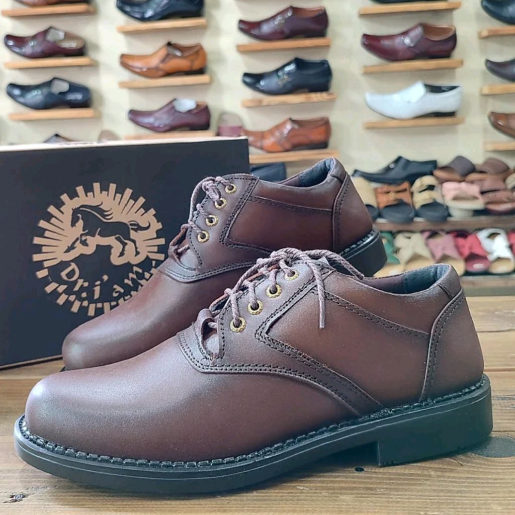 Sepatu Pantofel Formal Pria Kulit Sapi Asli Coklat