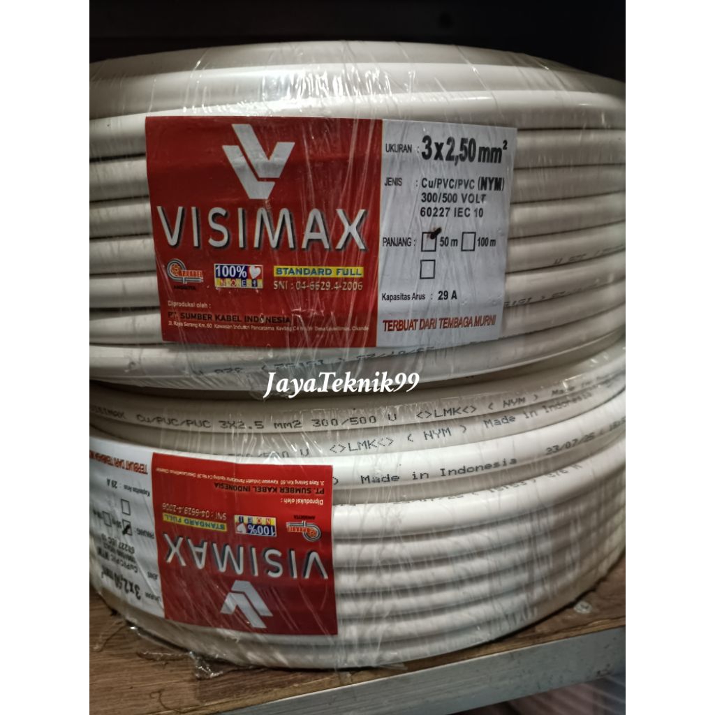 KABEL LISTRIK KAWAT  TEMBAGA NYM 3 ×2.5 mm 50 meter