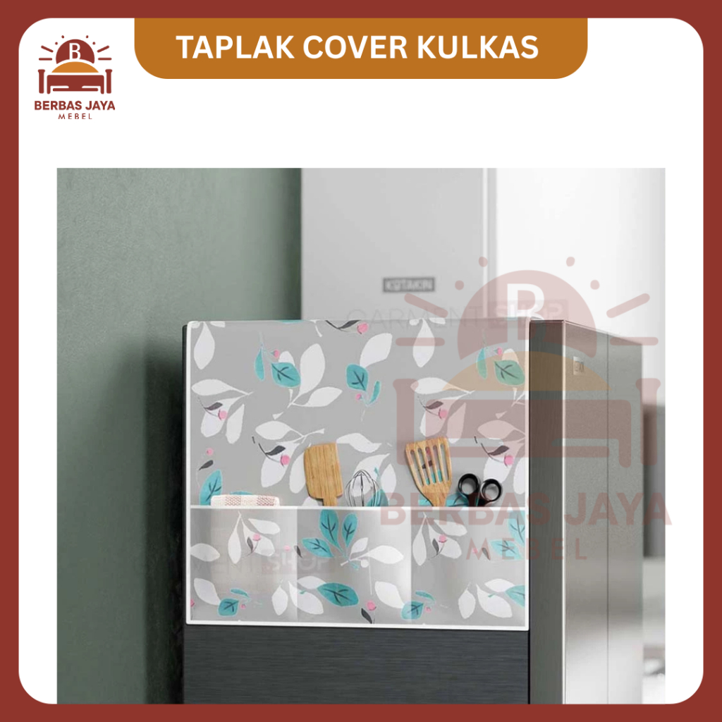 Taplak Cover Kulkas Besar 2 Pintu Bahan PEVA Tebal Premium Waterproof Sarung Pelindung Atap Kulkas