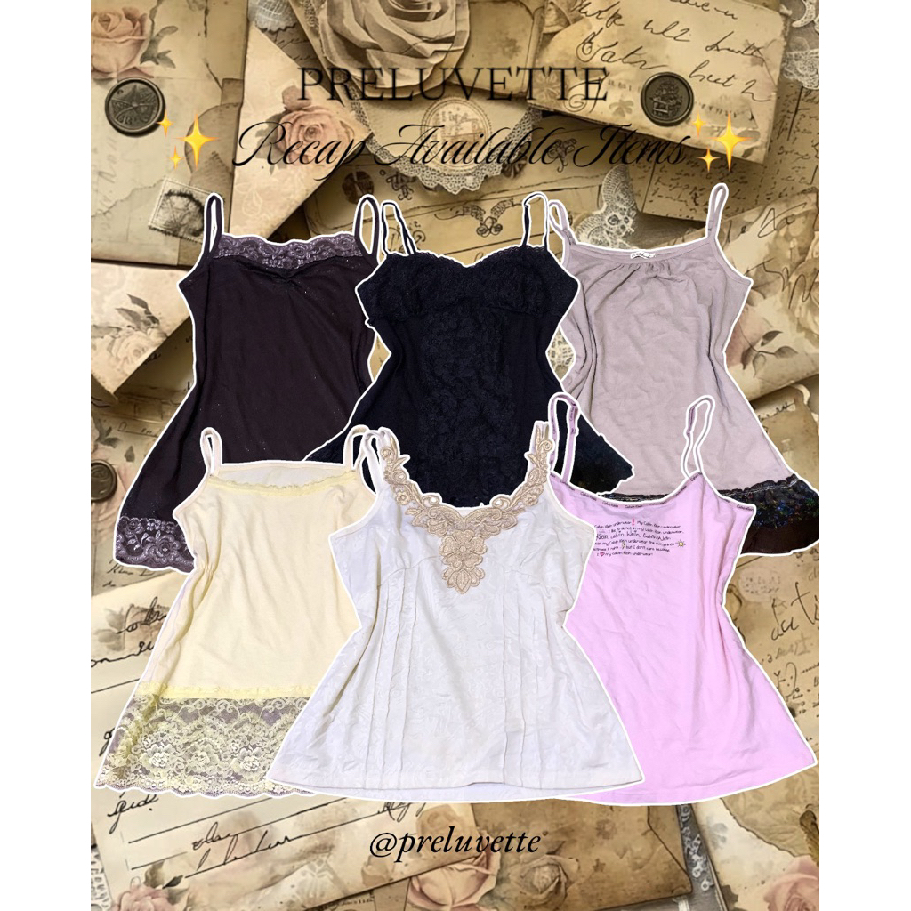 [Preluvette] Tanktop & Kamisol Edition | 2000s/y2k/grunge/goth/coquette/fairycore/vintage/morikei/co