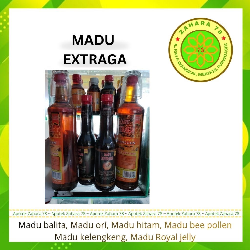 MADU EXTRAGA, MADU BALITA, MAFU BEE POLLEN, MADU KELENGKENG, MADU ROYAL JELLY, MADU HITAM TAWON KLAN