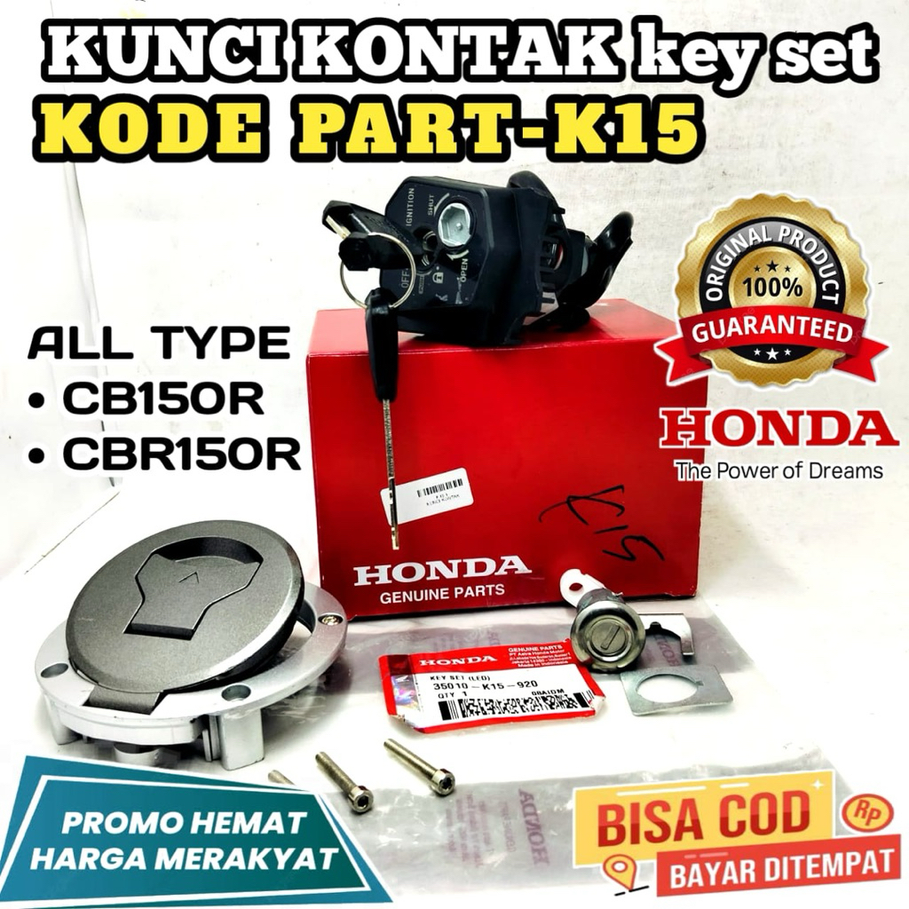 K15 KUNCI KONTAK,ORIGINAL HONDA,KUNCI KONTAK CB150R NEW 2015,2021,KUNCI KONTAK CBR150 OLD, 2012,2015