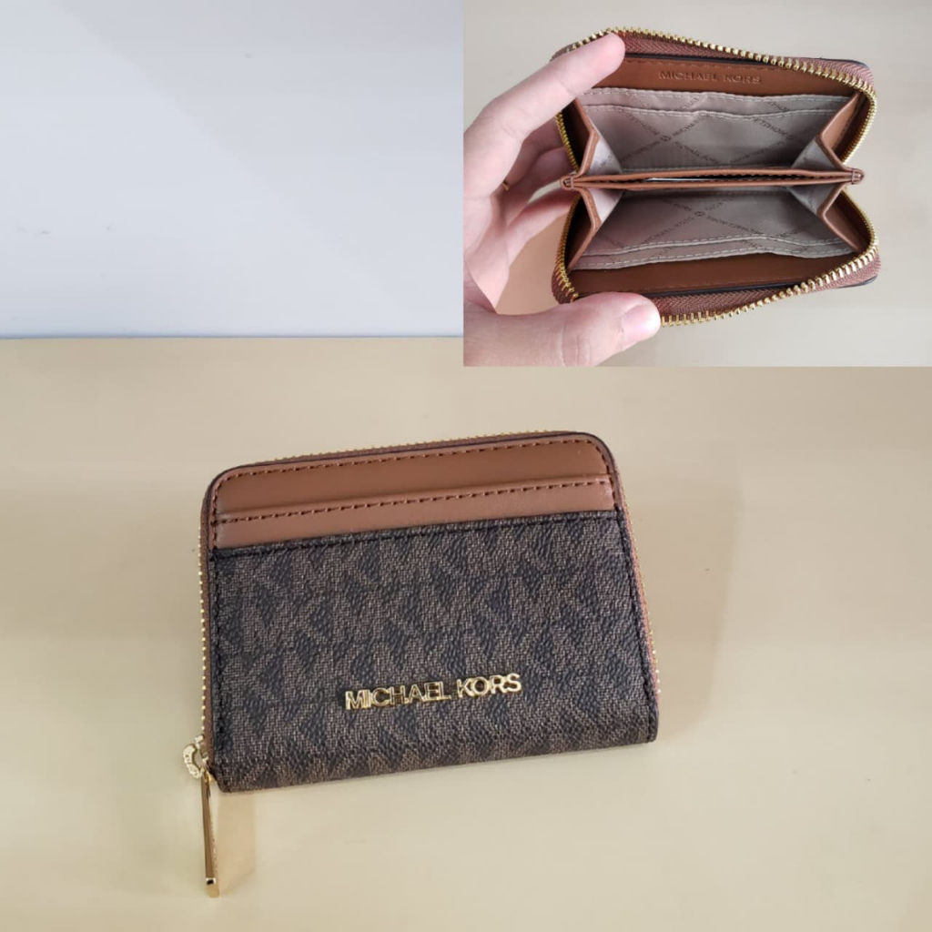 Dompet Kartu Wanita Branded MK Jet Set Travel Md Za Card Case, 12x9cm ORIGINAL