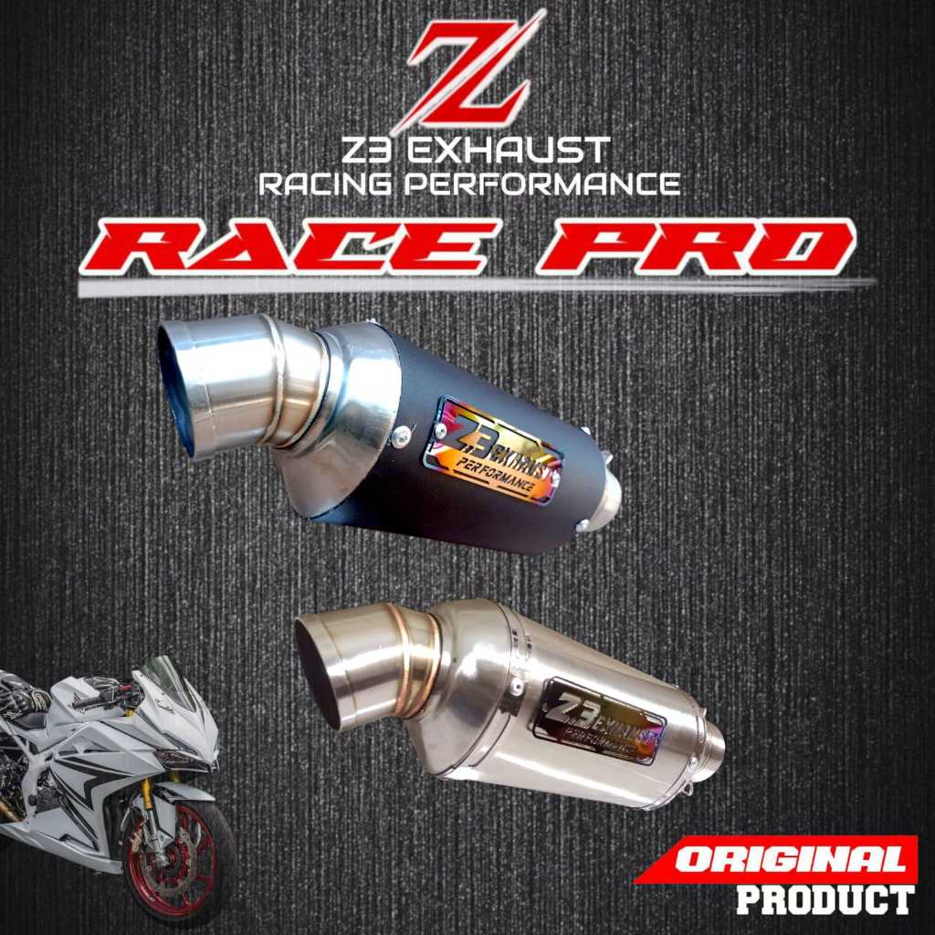 Knalpot Racing Z3 Exhaust RacePro Motor Sport 150cc Vixion CBR GSX FU – Suara Gahar Ngebas,Stainless