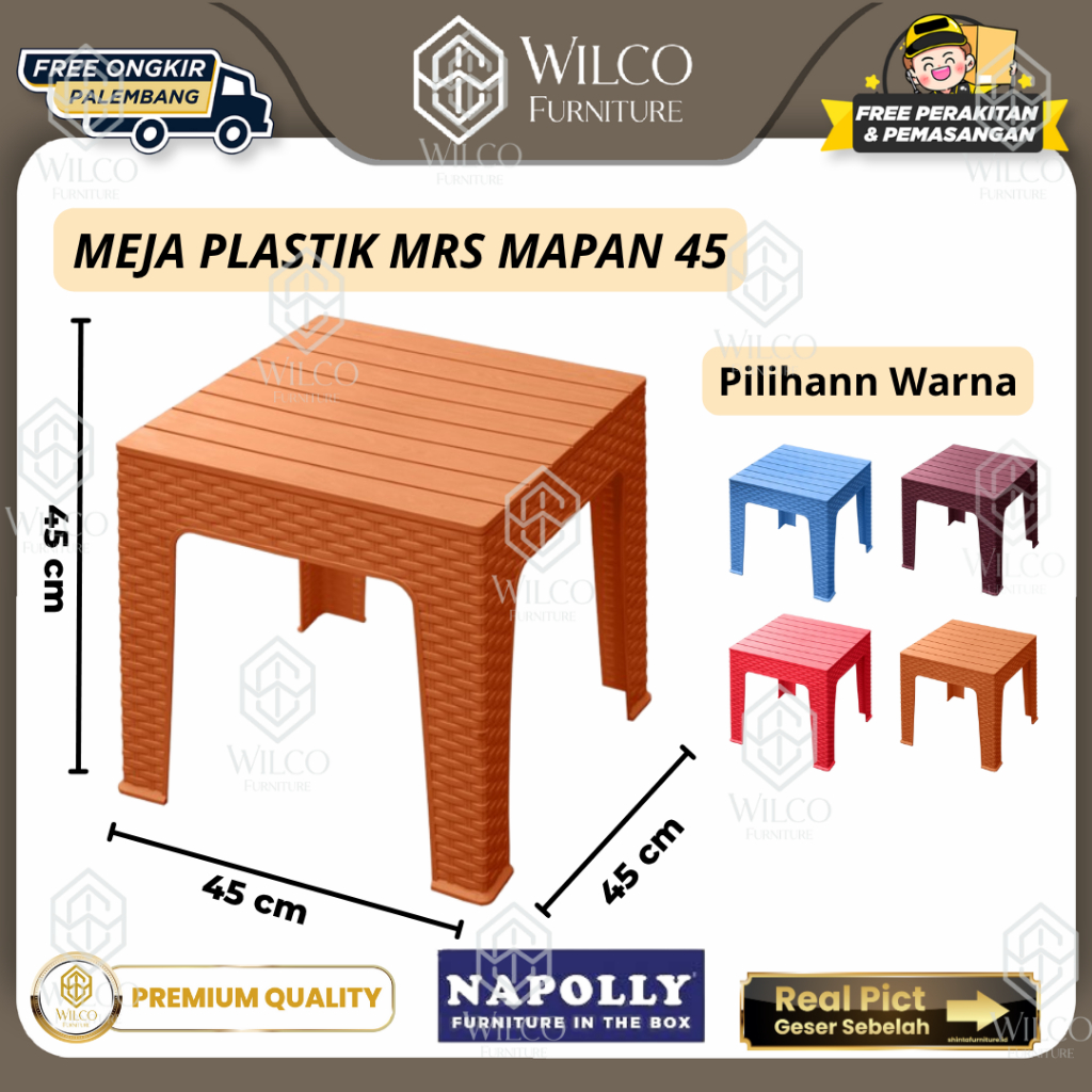 Meja Plastik MRS MAPAN 45 by Napolly | Meja Makan Plastik