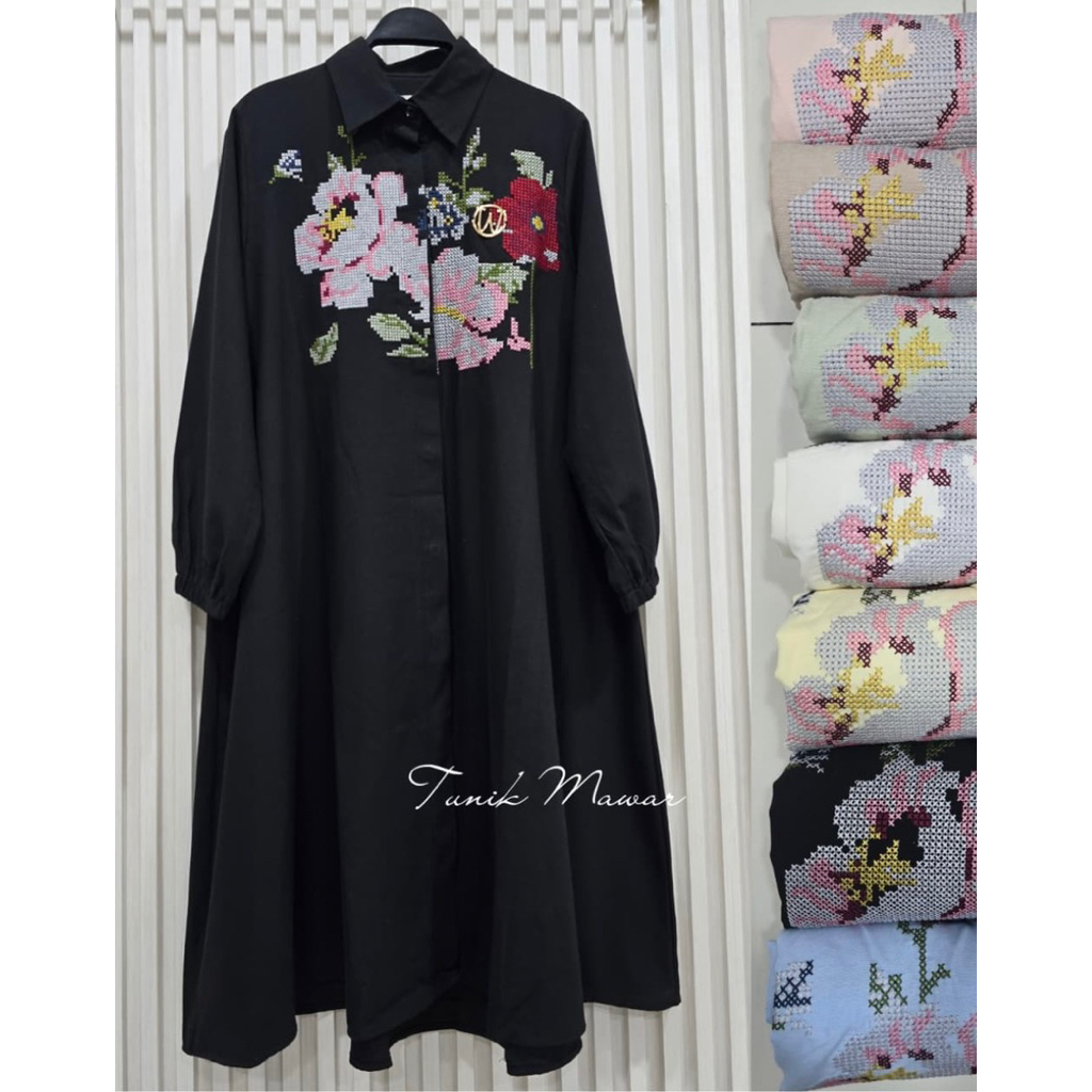 tunik mawar winody/Atasan kekinian/hijab friendly