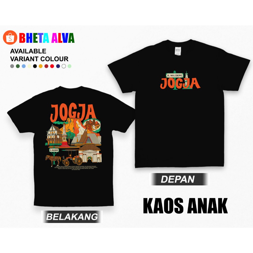 KAOS ANAK JOGJA MALIOBORO KAOS OLEH OLEH SOVENIR KOTA JOGJA