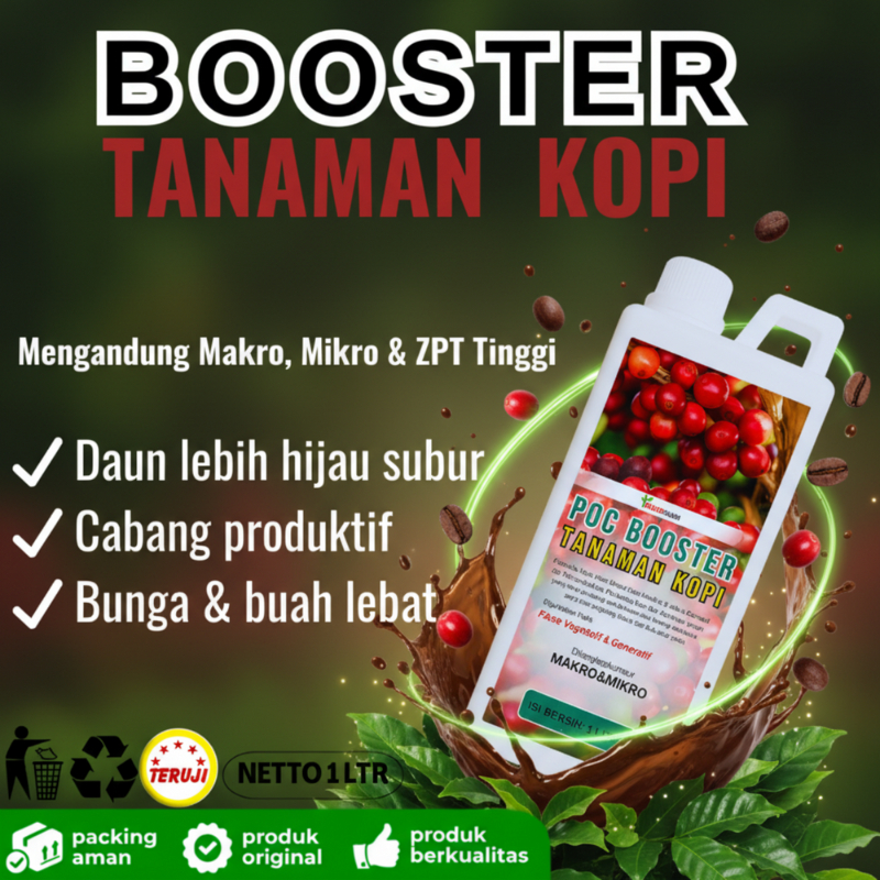 Booster pelebat buah kopi /Pupuk tanaman  kopi /Pupuk  kopi semprot/Pupuk cair organik  untuk kopi