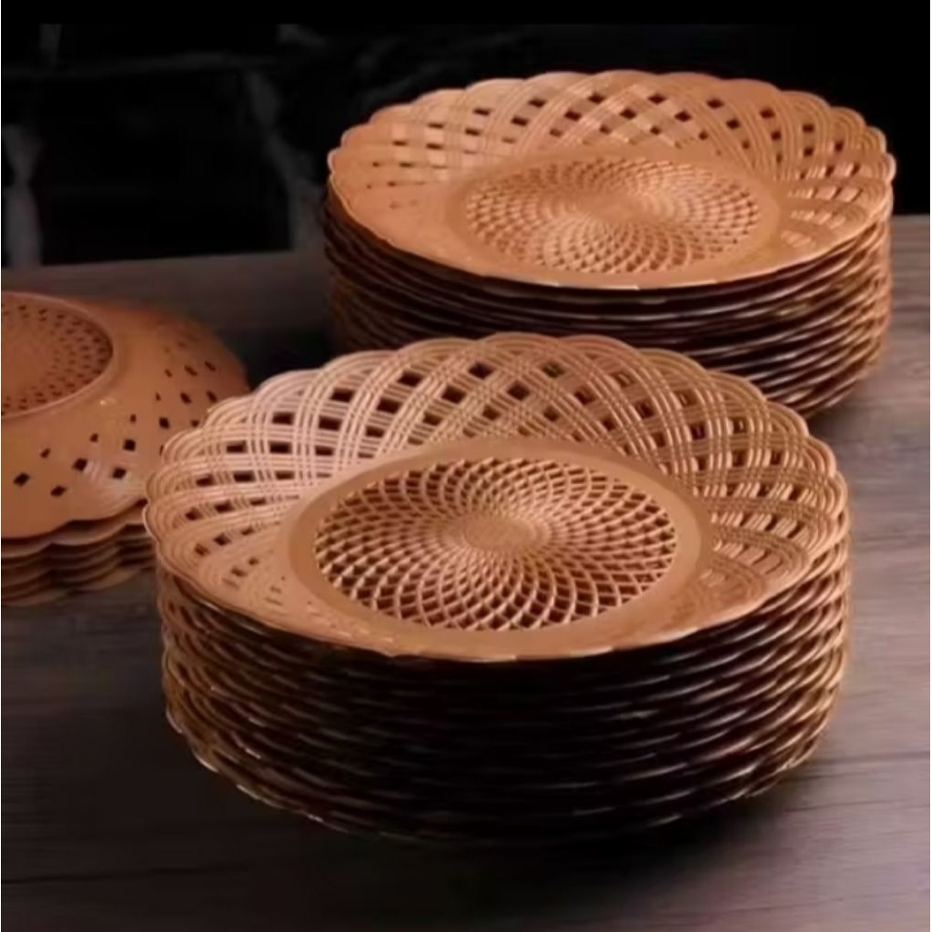 Piring Rotan plastik tebal