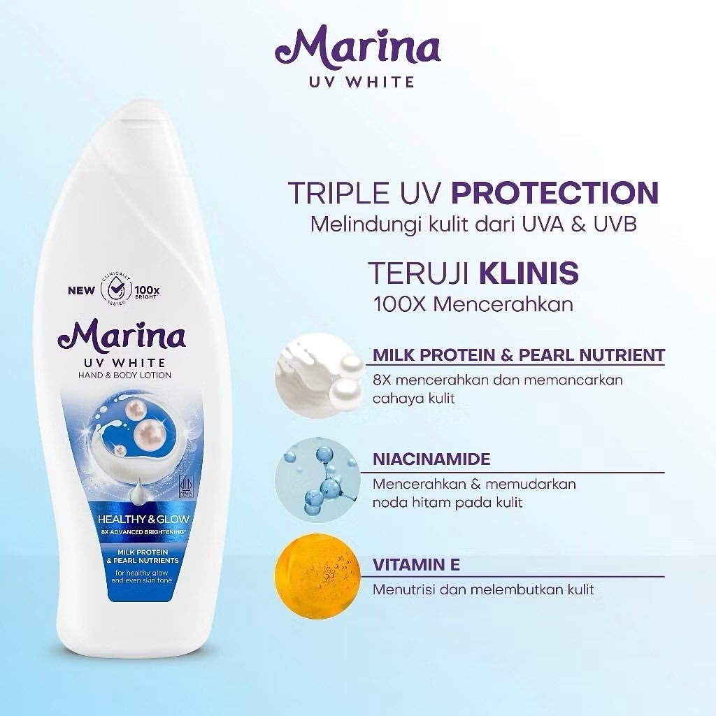 MARINA HAND BODY LOTION UV WHITE 185ML • MARINA • MARINA HAND BODY LOTION • BODY LOTION