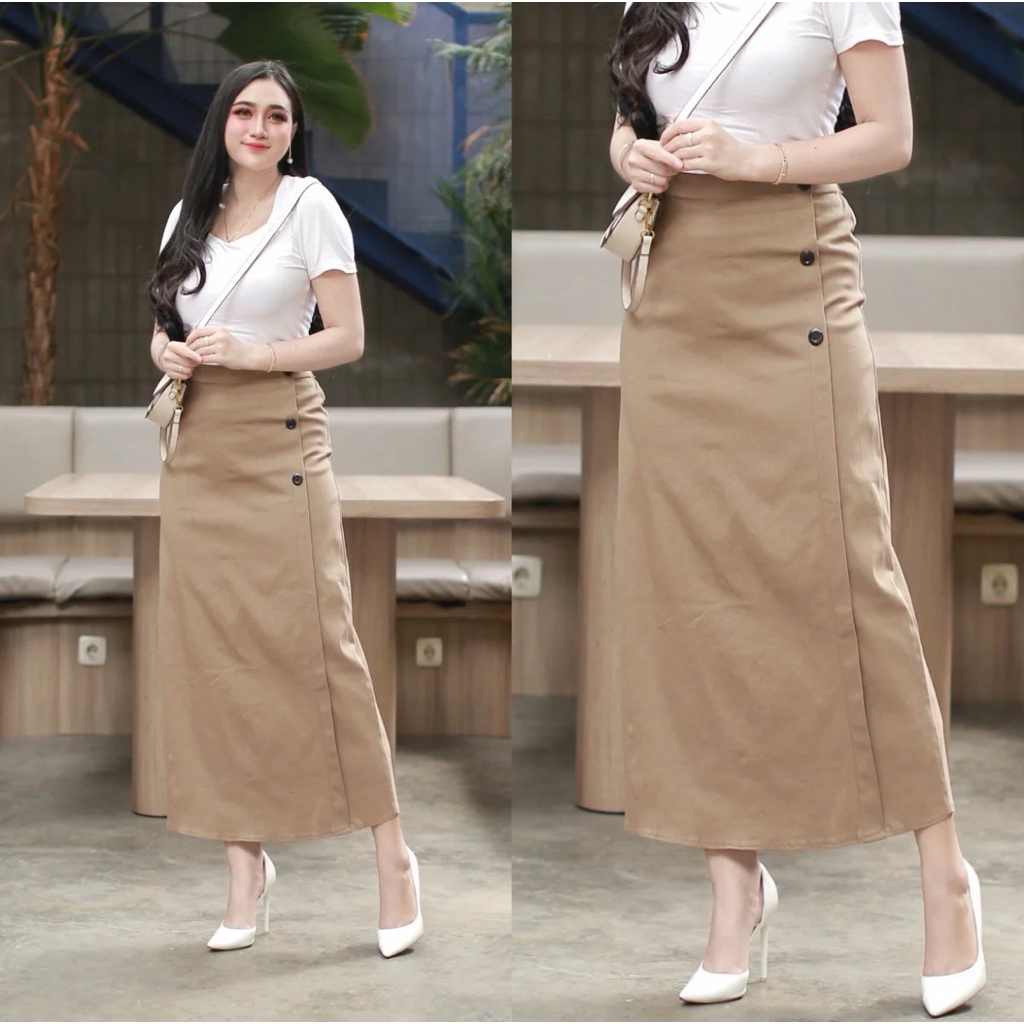 new sisa sample live luna skirt rok luna rok bengalin rok soft jeans rok a-line