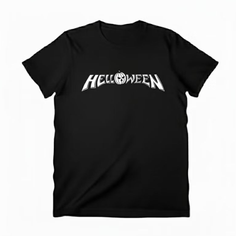 KAOS BAND / KAOS HELLOWEEN / BAJU HELLOWEEN WHITE / BAJU MUSIK METAL ROCK /BAND VERSION
