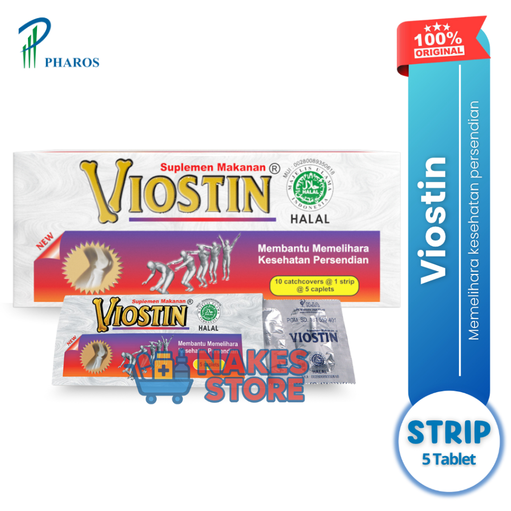 OFFICIAL STORE - Viostin DS Kaplet Suplemen Sendi dan Tulang Lutut Glucosamine Strip 5 Tablet