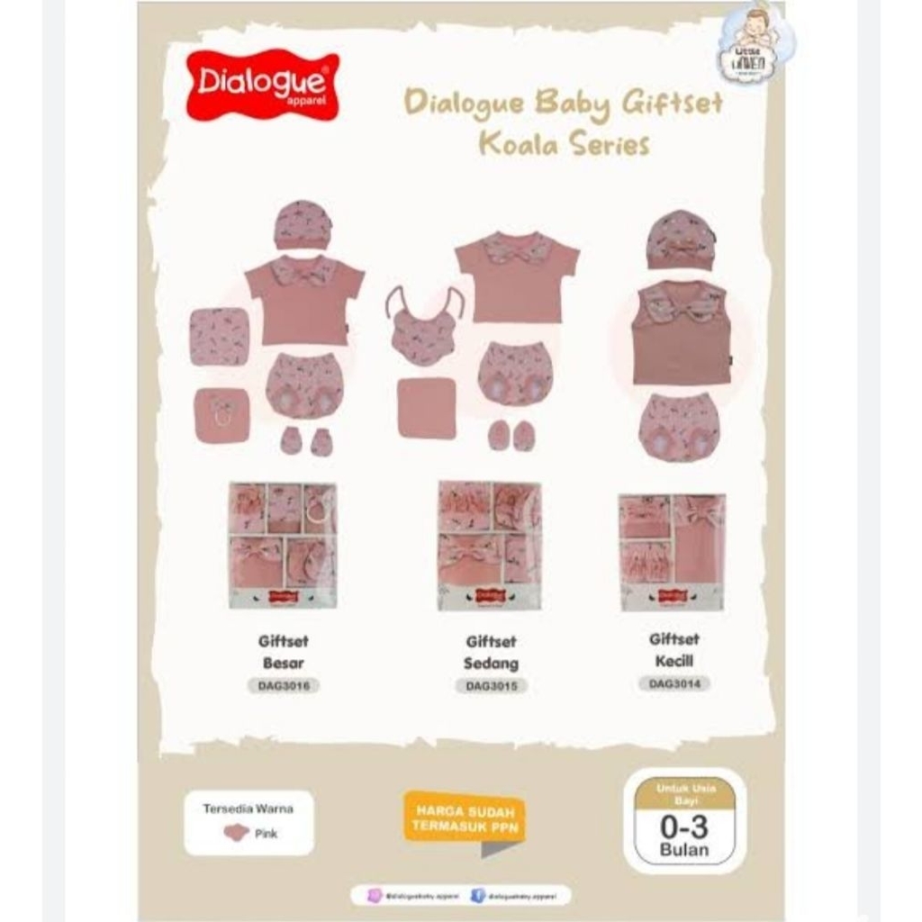 DIALOGUE BABY GIFTSET KOALA SERIES/baju satu set anak/baju setelan