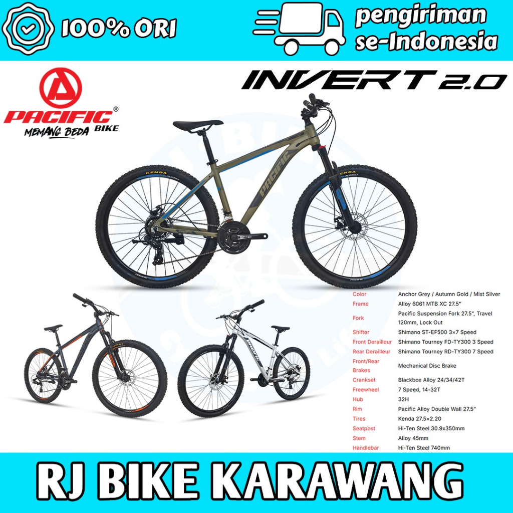 Sepeda Gunung MTB 27.5 inch Pacific Invert 200 Alloy  26 INVERT 2.0 27.5 INVERT 2.0 INVERT 400