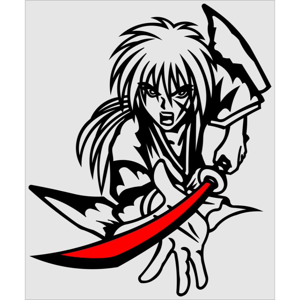 sticker cutting samurai/samurai x/cutting stiecker