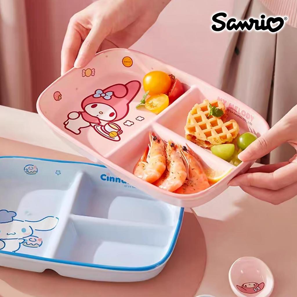 Piring Makan Sekat 3 Petak Cinnamoroll My Melody Original Sanrio Porselen Keramik Nasi