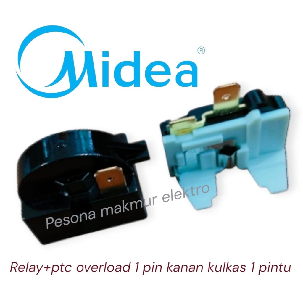 Relay+ptc overload 1 pin kanan kulkas midea 1 pintu