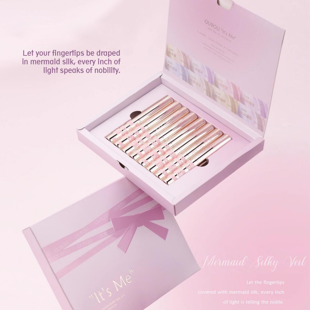 OUBOLI IT'S ME SET TYPE "SC DAN YG" 8 COLOR CHROME - Magic Chrome Pen Powder for Gel Nail Art