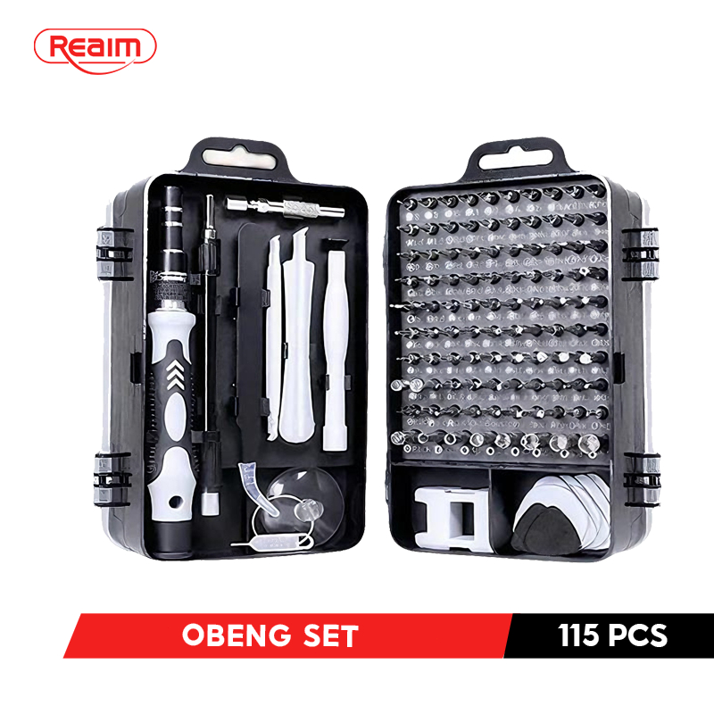 REAIM Obeng 115IN1 Obeng hp Obeng Set Lengkap Multifungsi Obeng