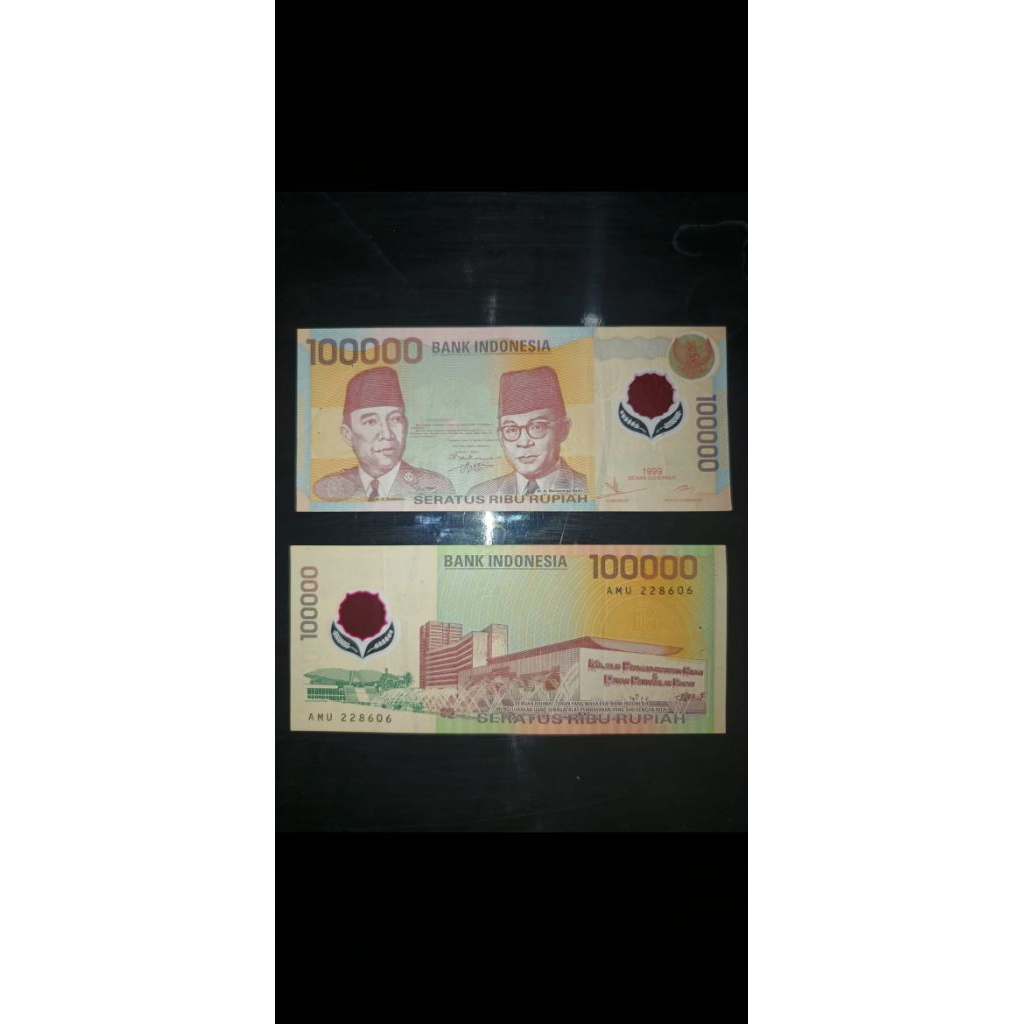 uang kertas kuno 100rb polymer asli