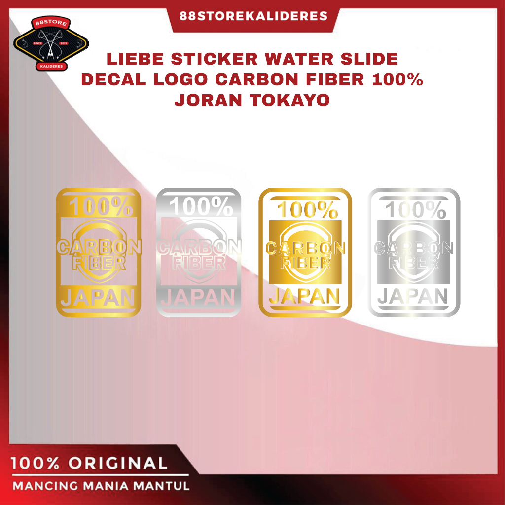 88storekalideres Liebe sticker water slide decal logo carbon fiber 100% untuk joran tokayo