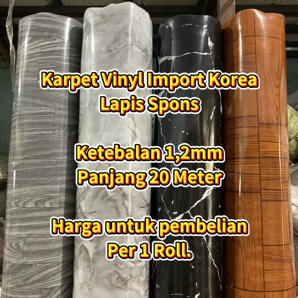 Karpet Vinyl Import Korea Technology Lapis Spons, Harga Per 1 Roll.