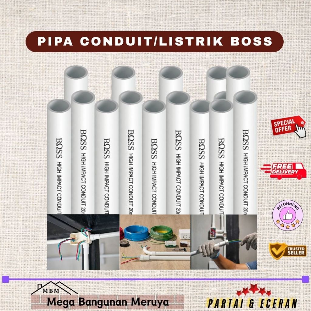 Pipa Conduit Boss / Pipa Listrik Boss / Pipa Boss 20mm