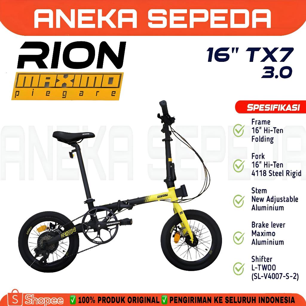 SEPEDA LIPAT MAXIMO PIEGARE RION 16 INCH TX7 / BX8 3.0 / EX9 8.0 / OIX10 8.0