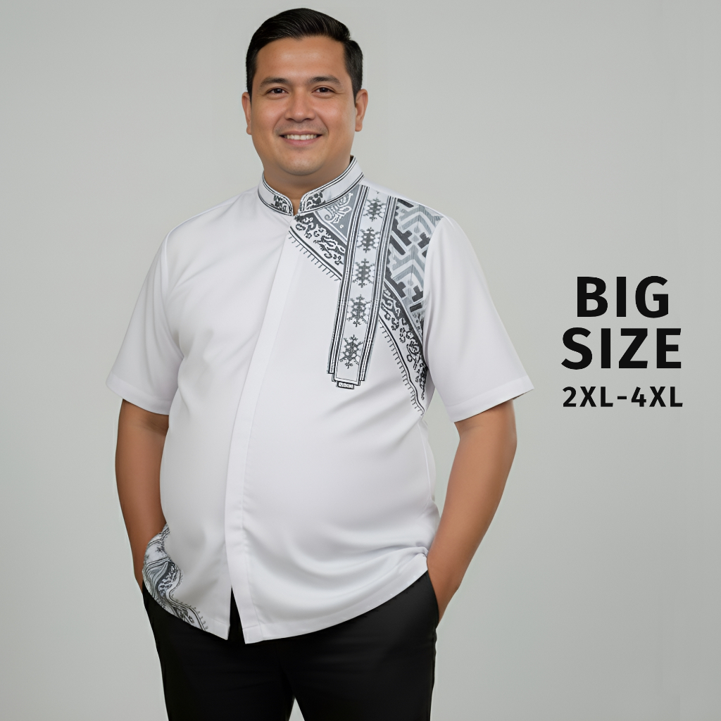 Baju Koko Jumbo Muslim Pria 41, Ukuran Big Size 2XL 3XL 4XL 5XL