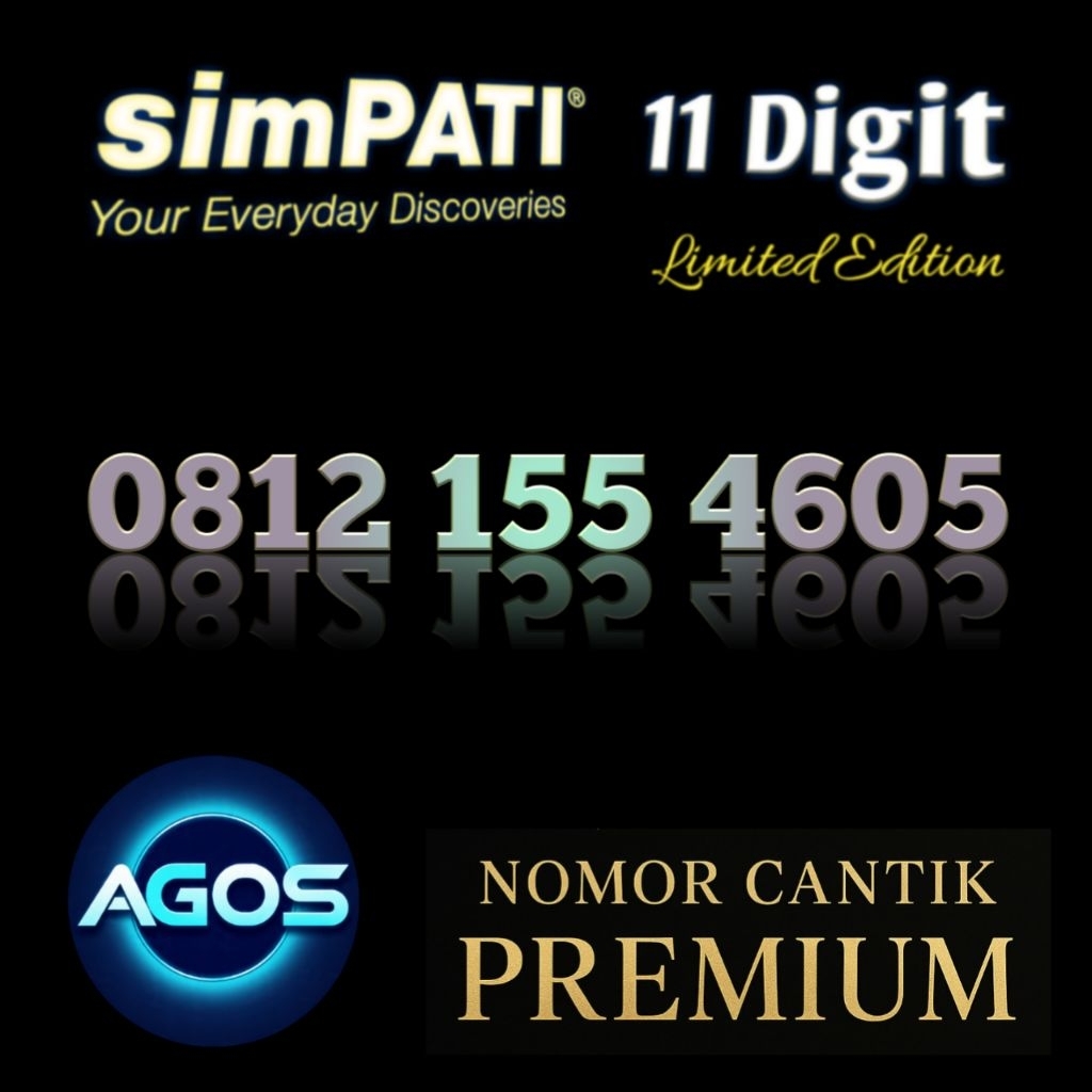 Nomor Cantik Exsclusive simPATI 11 Digit Koleksi Awalan 0812 spesial varian angka berkarakter AGOS p
