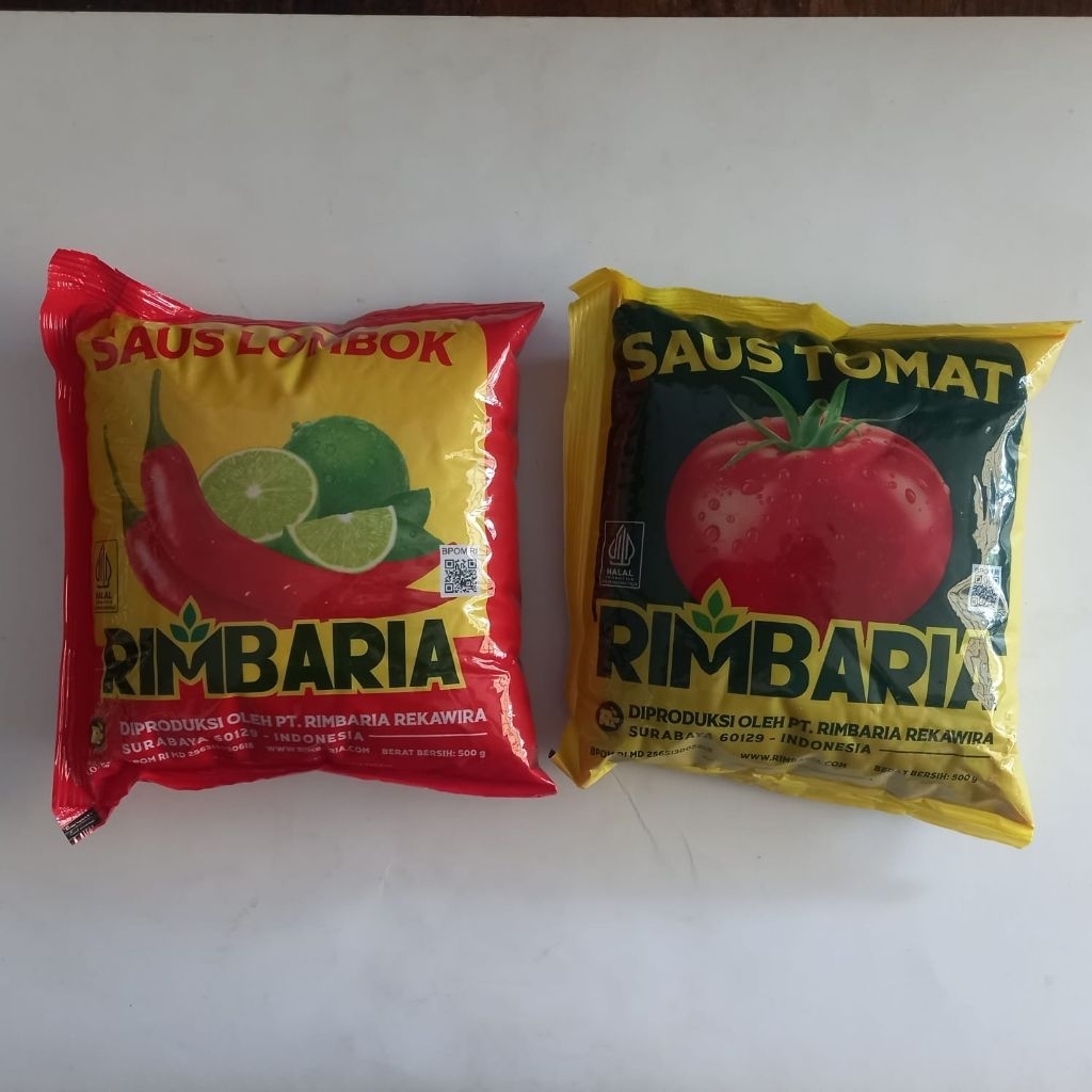 Mix Saos Tomat dan Saos Sambal/Lombok Rimbaria/Mix Saos Tomat dan Sambal Rimba Ria berat 500 gr exp 
