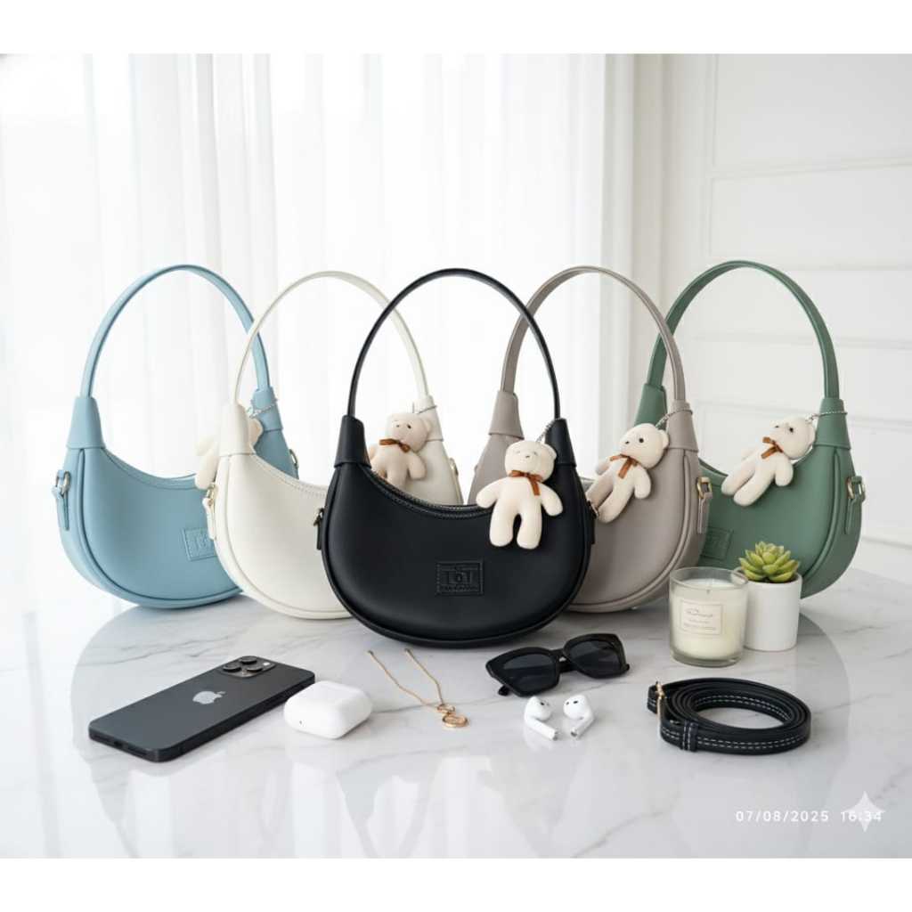 Tas Bahu Wanita Terbaru Muat HP Tas Selempang Wanita Viral Korean Style Kulit Premium PU Leather den