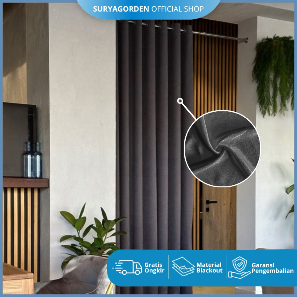 GORDEN MINIMALIS ABU-ABU TUA BAHAN KAIN BLACKOUT(import)