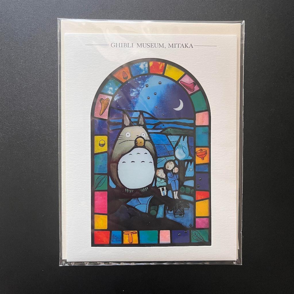 Totoro Postcard Stained Glass - Ghibli Museum Mitaka Exclusive Merchandise Jepang