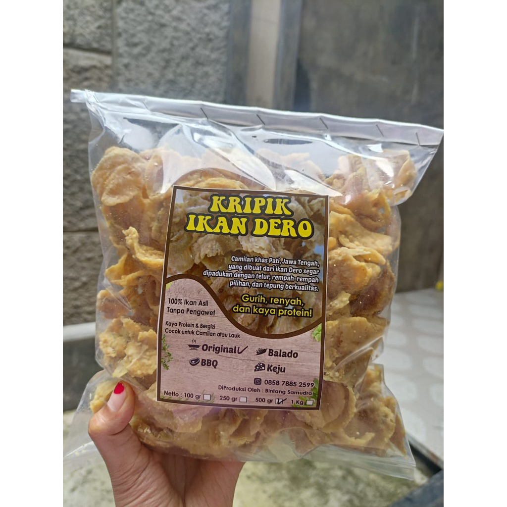Kripik Ikan Dero krispy khas pati Jawa Tengah 1kg