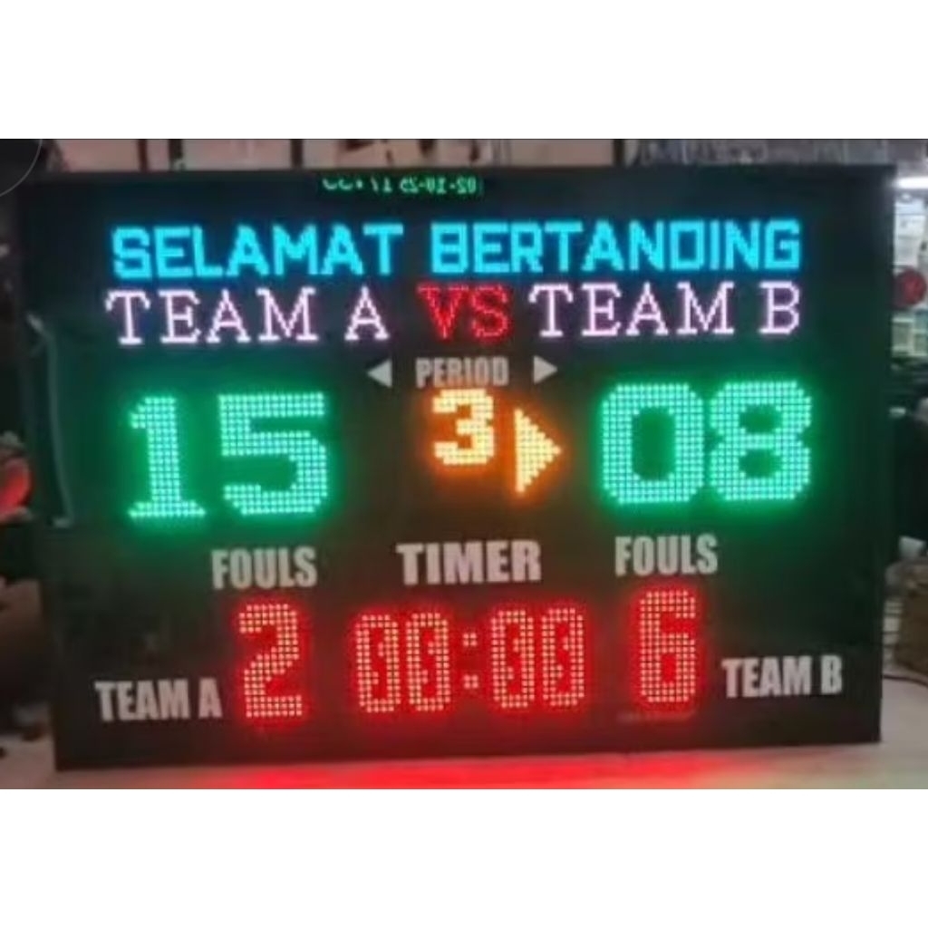 Papan skor futsal papanskor Basket digital scoreboard led skor skoring + Nama tim dan Teks