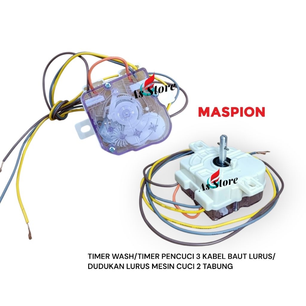 Timer pencuci Maspion 3 kabel baut Lurus/dudukan Lurus Mesin cuci 2 Tabung