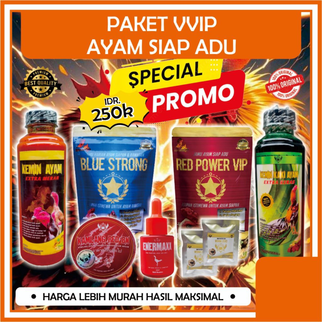 PAKET VVIP RAWATAN AYAM SIAP ADU doping jamu ayam aduan maksimal merah merona nafas panjang stamina 